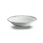 Farfurie adâncă Royal Silver din porțelan, bordură argintie – 20,5 cm