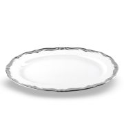 Platou oval din porțelan Royal Silver, bordură argintie – 32 × 22 cm ✨