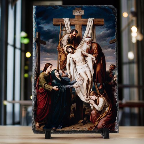 ICOANA COBORAREA DE PE CRUCE  LUI ISUS 19.5CM*14.5CM