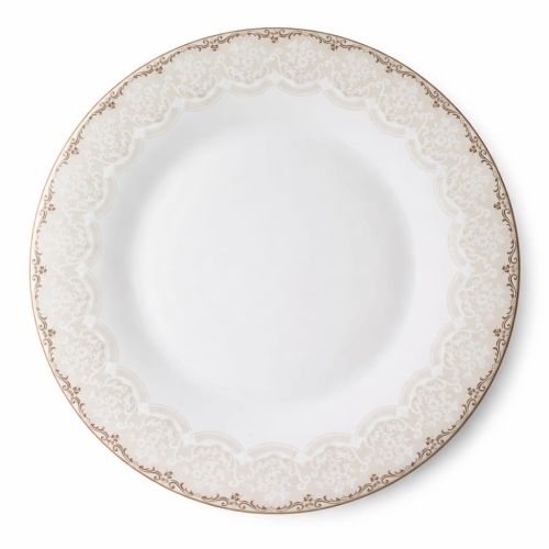 Farfurie întinsă 23 cm din opal decor auriu elegant