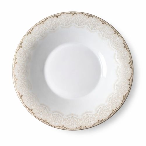 Farfurie adâncă 23 cm din opal premium cu decor auriu