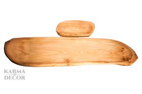 Set platouri pentru servit din lemn-6+1