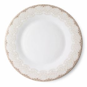 Farfurie întinsă 23 cm din opal decor auriu elegant