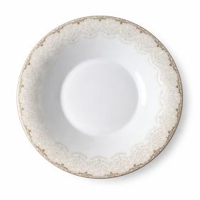 Farfurie adâncă 23 cm din opal premium cu decor auriu