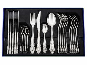 SET 6 PERS 24 PIESE ARGINTIU
