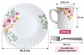 SET 18 PIESE MODEL ORHIDEE