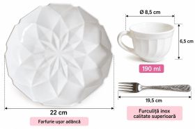 SET 18 PIESE MODEL FLOARE ALB